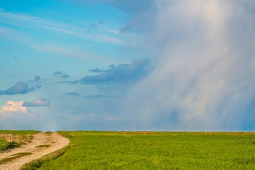 Wolken, Landschaft, Feder, Himmel, Feld