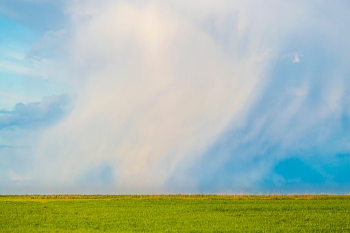 Wolken, Landschaft, Feder, Himmel, Feld