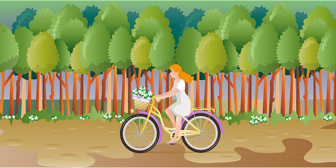 女性自転車 女性に関する100以上の無料イラスト