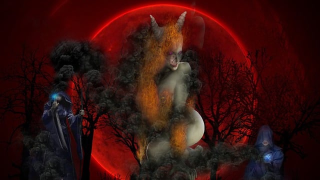 Free succubus magic conjuring illustration