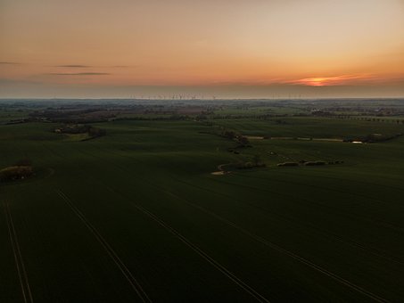 Atardecer, Campo, Prado, Paisaje, Cielo