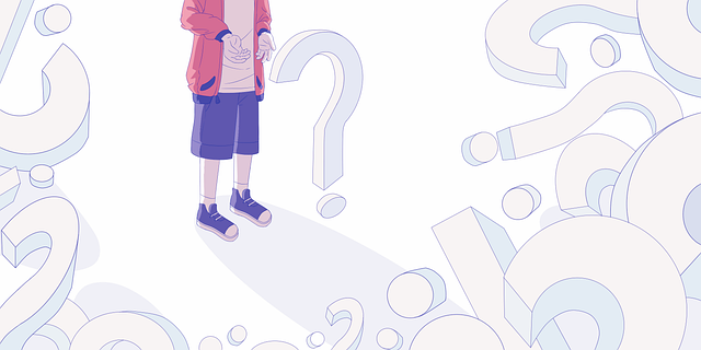 Free confused question marks boy illustration