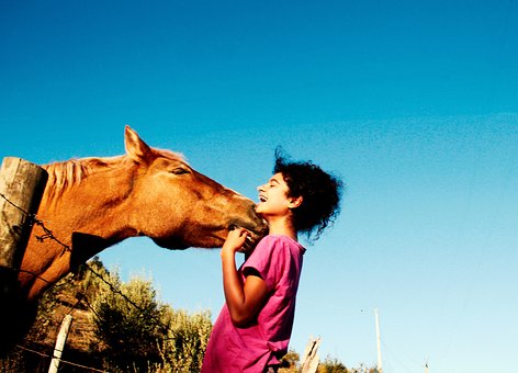 Blijheid, Paard, Kleine Meid, Natuur