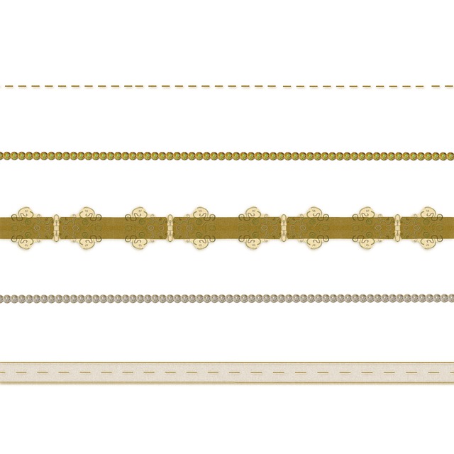 Free golden beaded border illustration