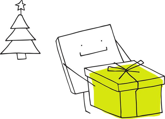 Free pixel cells christmas gift vector