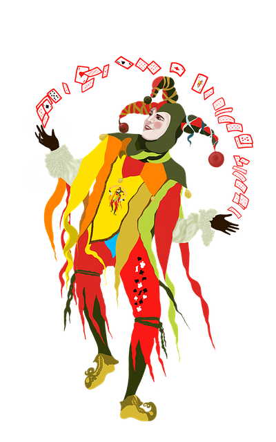 Free joker playing cards fun illustration