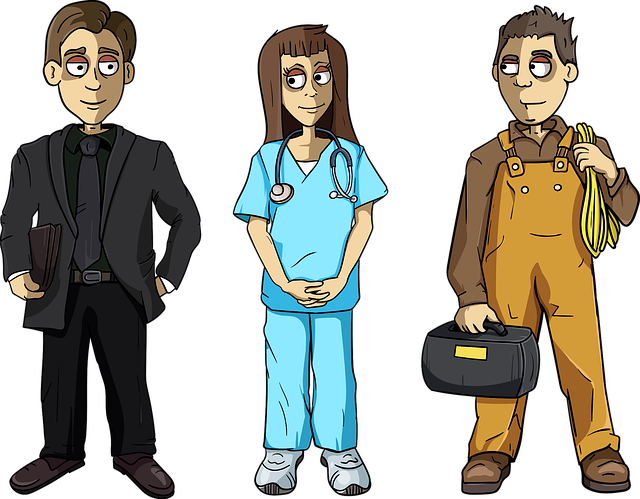 Free businessman nurse repairman vector
