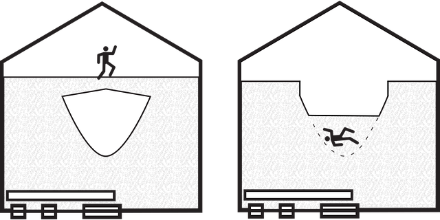 Free grain bin hazard suffocation hazard bridged grain vector