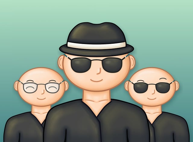 Free men agents group illustration