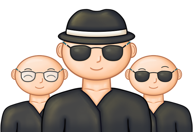 Free men agents group illustration