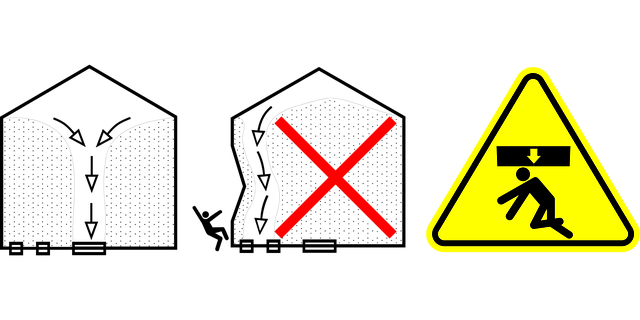 Free grain bin hazard structural failure grain vector