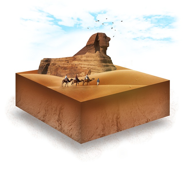 Wüste, Kamele, Sphinx, Ägypten, Sand