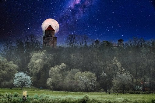 Free Castle Moon illustration and picture