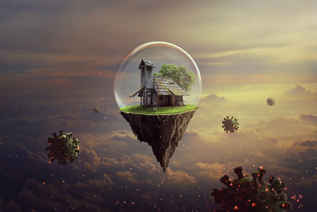 Free security house virus safety bubble illustration