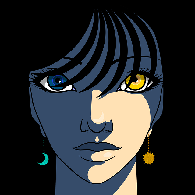 Free woman night day illustration