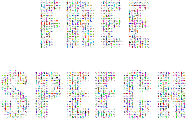Free free speech megaphone typography vector