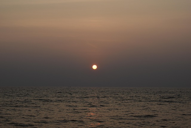 Zonsondergang, Strand, Zee, Oceaan
