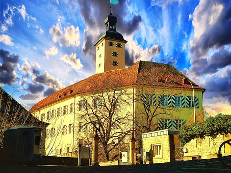 Hrad, Budova, Město, Fasáda, Věž, Brána