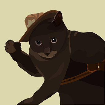 Katten, Cowboy, Tegning, Lue, Lensmann