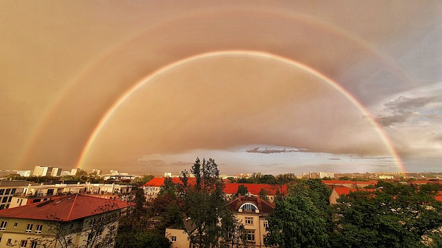 Regenbogen, Unwetter, Sonne, Farbe