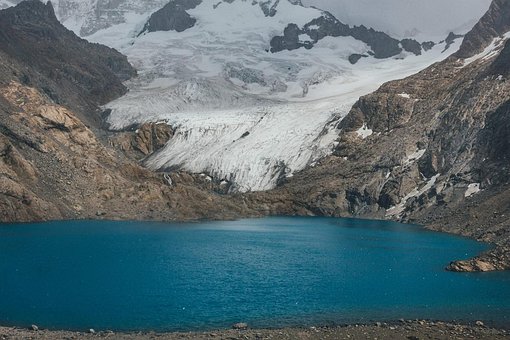 Montanhas, Geleira, Lago, Agua, Neve