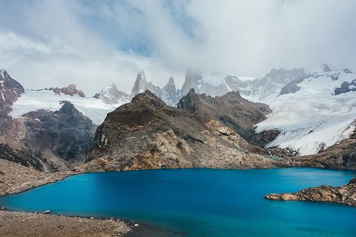 Montanhas, Neve, Lago, Mountain Lake