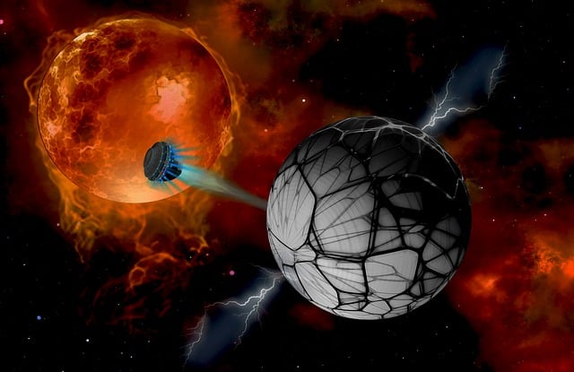 Free space spaceship science fiction illustration