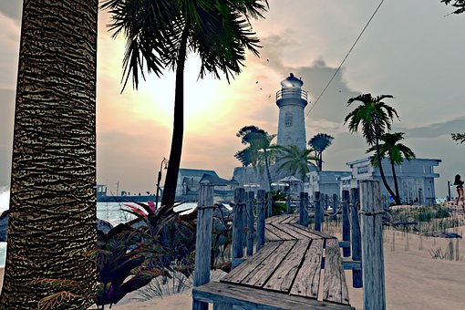 Free Beach Light House photo and picture