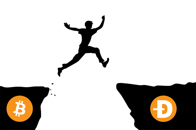 Free bitcoin dogecoin jump illustration