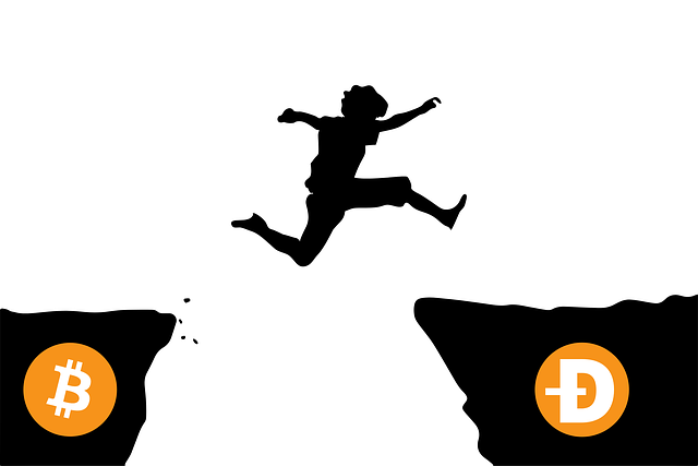 Free child jump bitcoin illustration