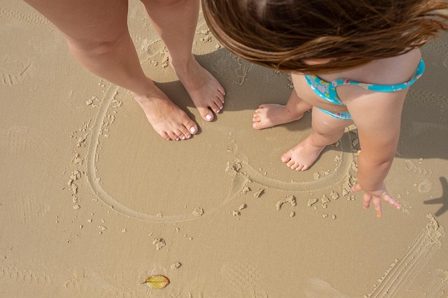 Mor, Baby, Strand, Elsker, Sand, Fødder