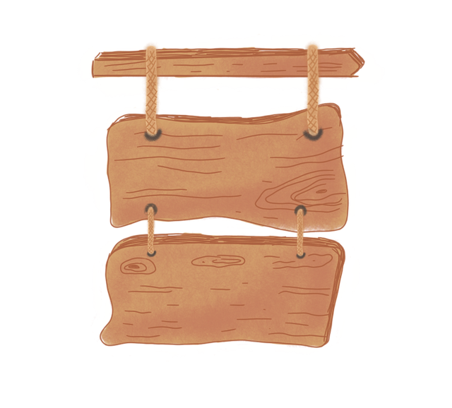 Free wooden signboard signage road signs illustration