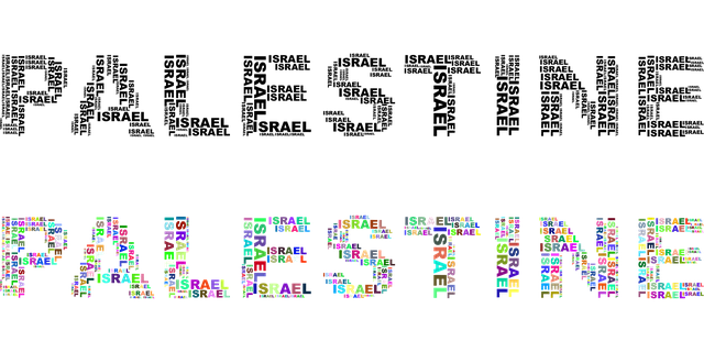 Free palestine israel typography vector