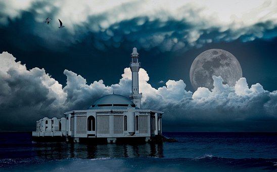 Free Mosque Sea photo and picture