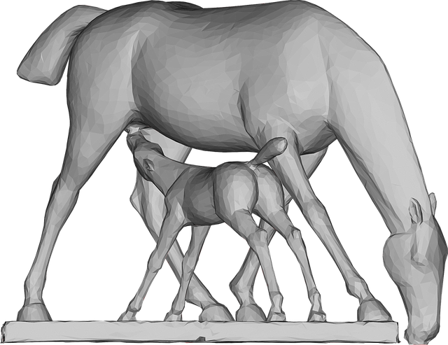 Free horses foal statue vector