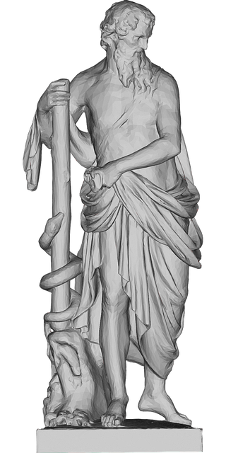Free asclepius greek statue vector
