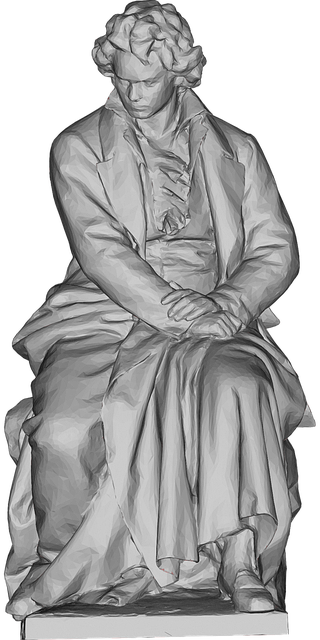 Free ludwig van beethoven man statue vector