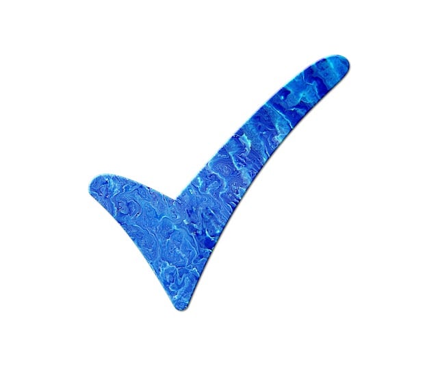 Free check mark tick blue illustration