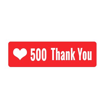 Free Heart 500 Likes illustration and picture