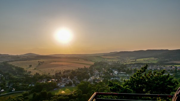 Die Sonne, Gebirge, West, Natur, Reisen