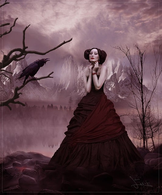 Free woman nasty bird illustration