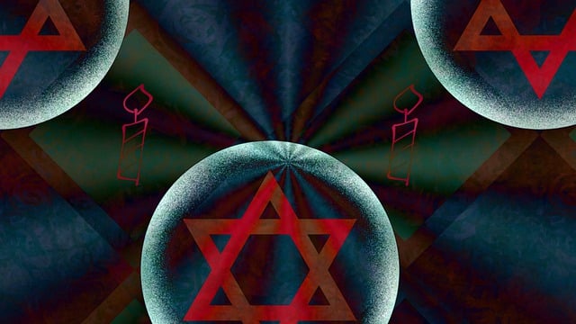 Download Star Of David Candles Pattern Royalty-Free Stock Illustration