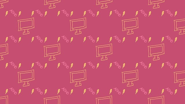 Free pink computer monitor illustration