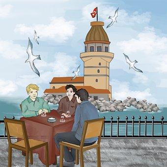 Istanbul, Jungfernturm, Üsküdar, Meer