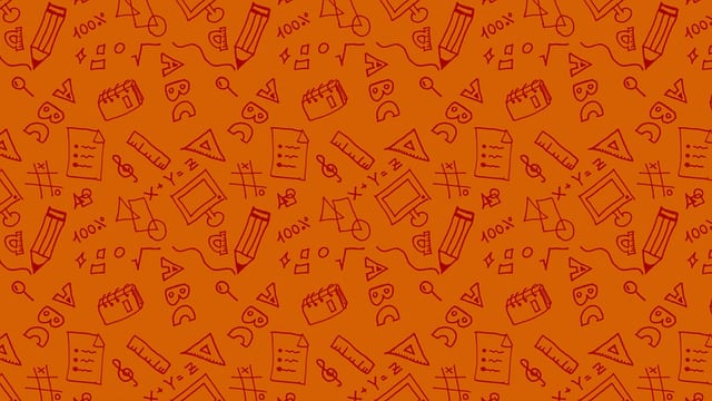 Free education doodle orange illustration