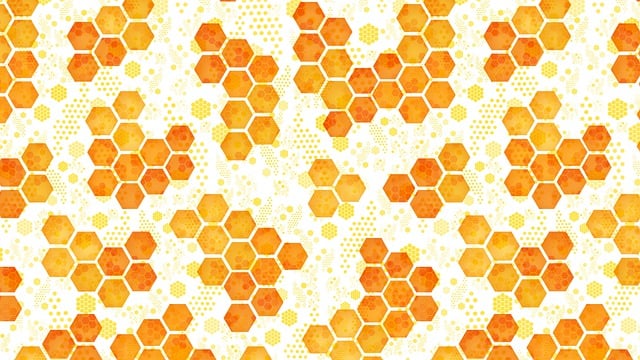 Free hexagon honey golden illustration