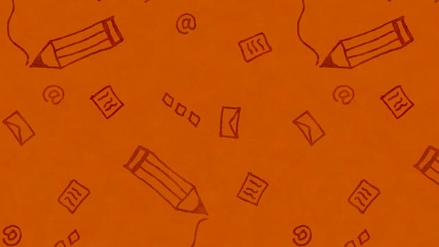 Free letters doodle orange illustration