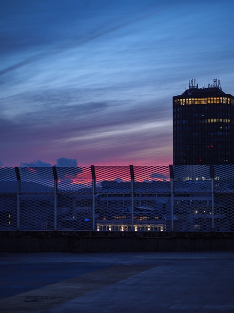 Sonnenuntergang, Dach, Parken, Stadt