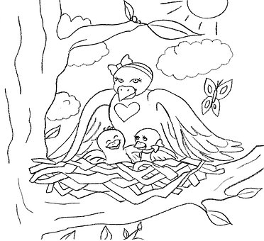 Vögel, Nest, Familie, Gefieder, Tier