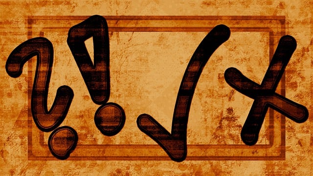 Free punctuation marks check mark x mark illustration